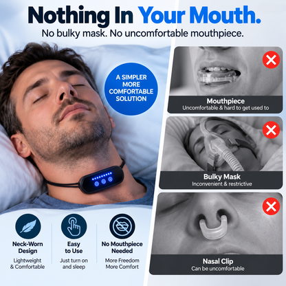🌙Wearable Anti-Snoring Neck Device -The gentle micro-pulse feature helps keep the airways clear
