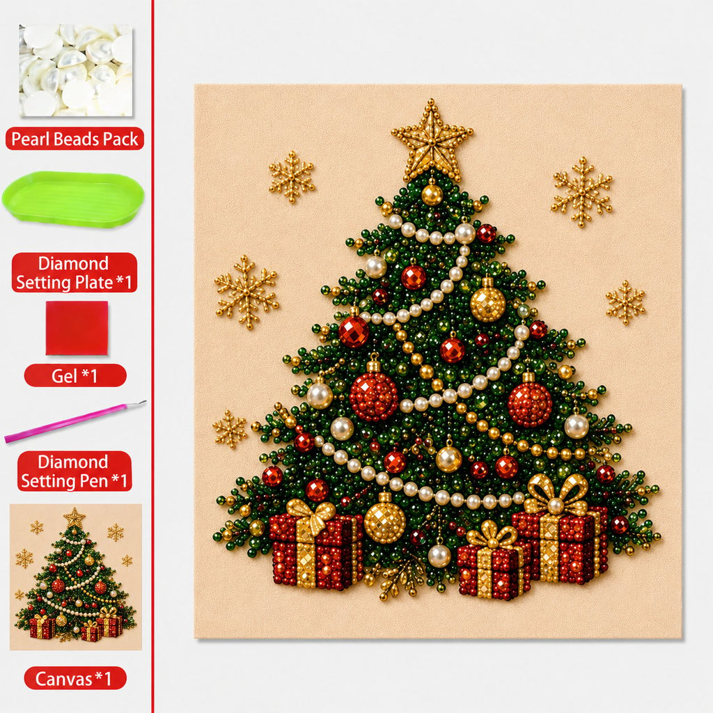 5-in-1 3D Pearl Art Kit – Christmas DIY Craft Set for Kids & Family Creative Fun