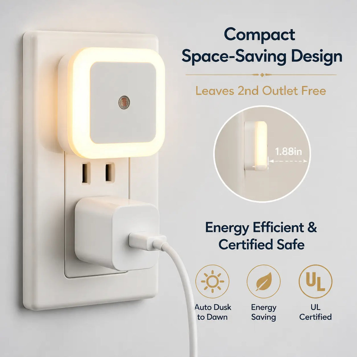 6‑Pack Compact Ultra‑Energy‑Saving Smart LED Night Lights💡