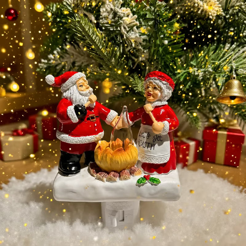 Santa Claus Resin Night Light – Christmas Decorative Table Lamp