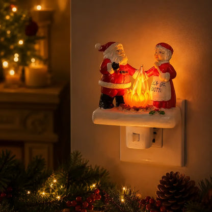 Santa Claus Resin Night Light – Christmas Decorative Table Lamp