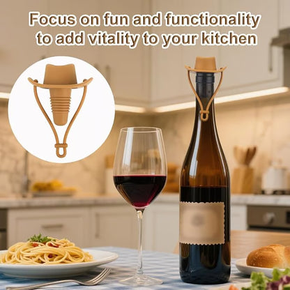 Cute Cowboy Hat Silicone Wine Stopper Reusable Western Wine Bottle Stopper for Party & Gifts