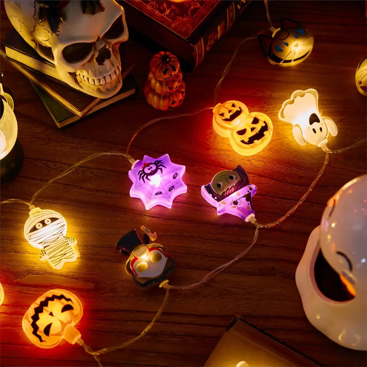 Glowing Halloween Character String Lights