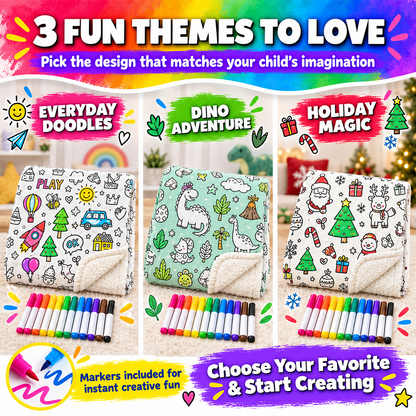 DIY Coloring Blanket with 12 Markers