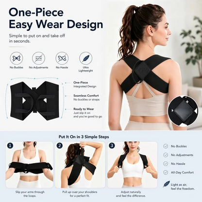 Shoulder Straps - Posture Support Straps for Men & Women – Elastic Back Support 🧘