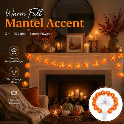 10Ft 20 Led The Dead Decorations Marigold Garland Lights String for Day