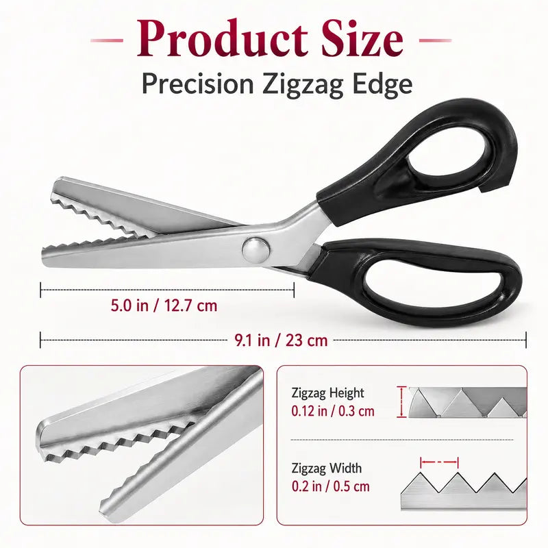 ⭐ Stainless Steel Zig Zag Scissors with Serrated Teeth
