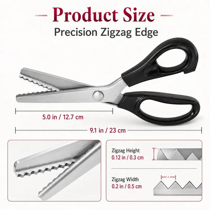 ⭐ Stainless Steel Zig Zag Scissors with Serrated Teeth