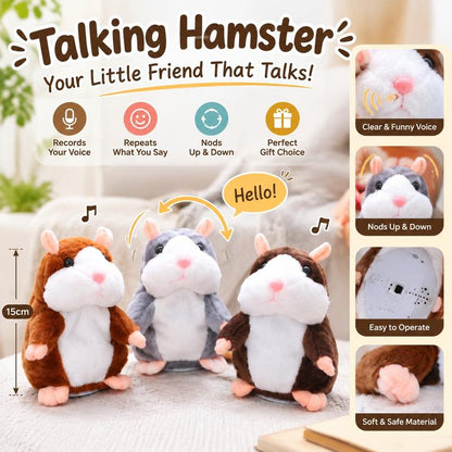 🐹 Talking Hamster Plush Toy – A Funny Gift That Repeats Your Words