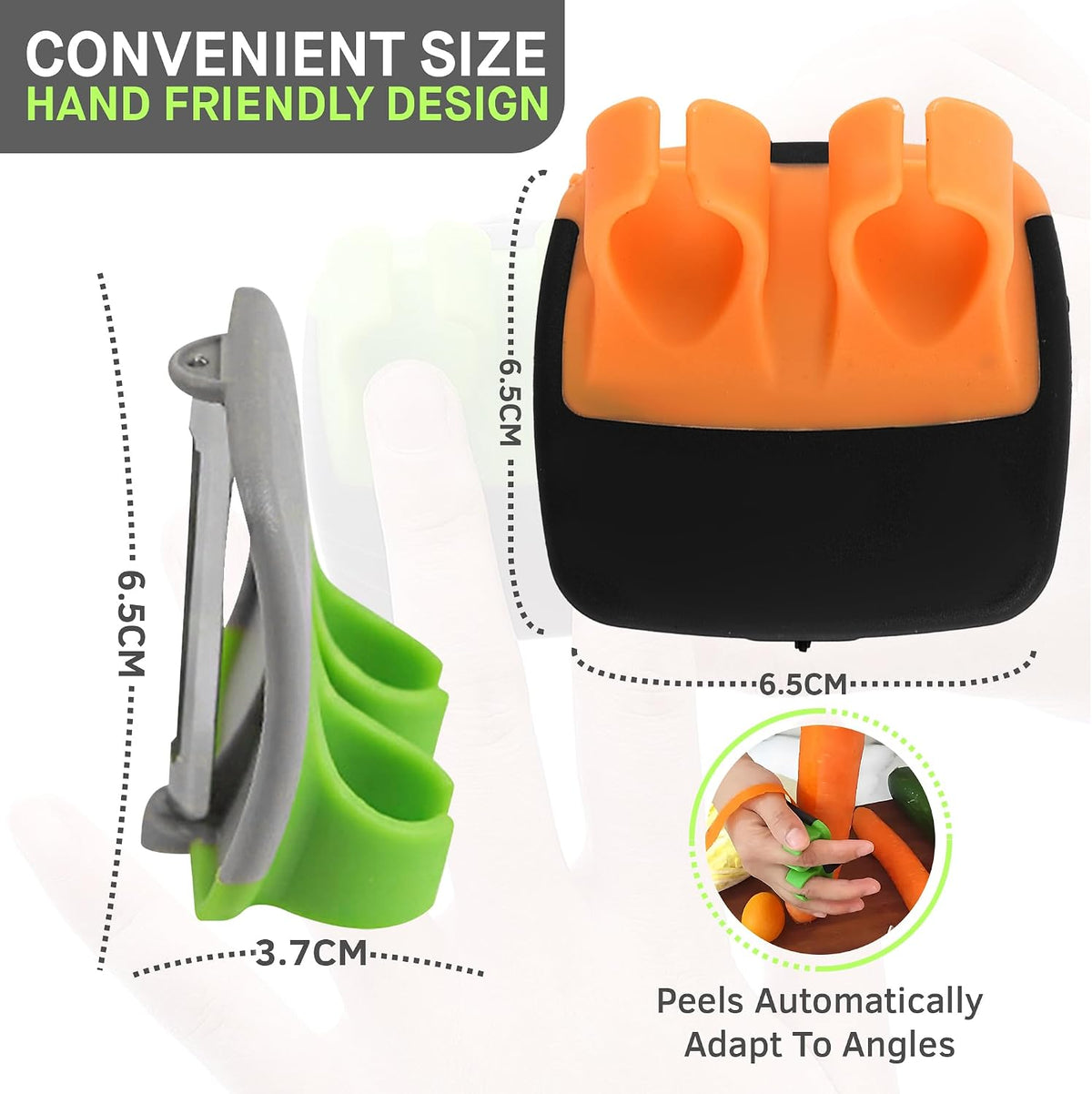 2-Piece Palm Grip Peeler Set – A More Comfortable Way to Peel Fruits & Vegetables