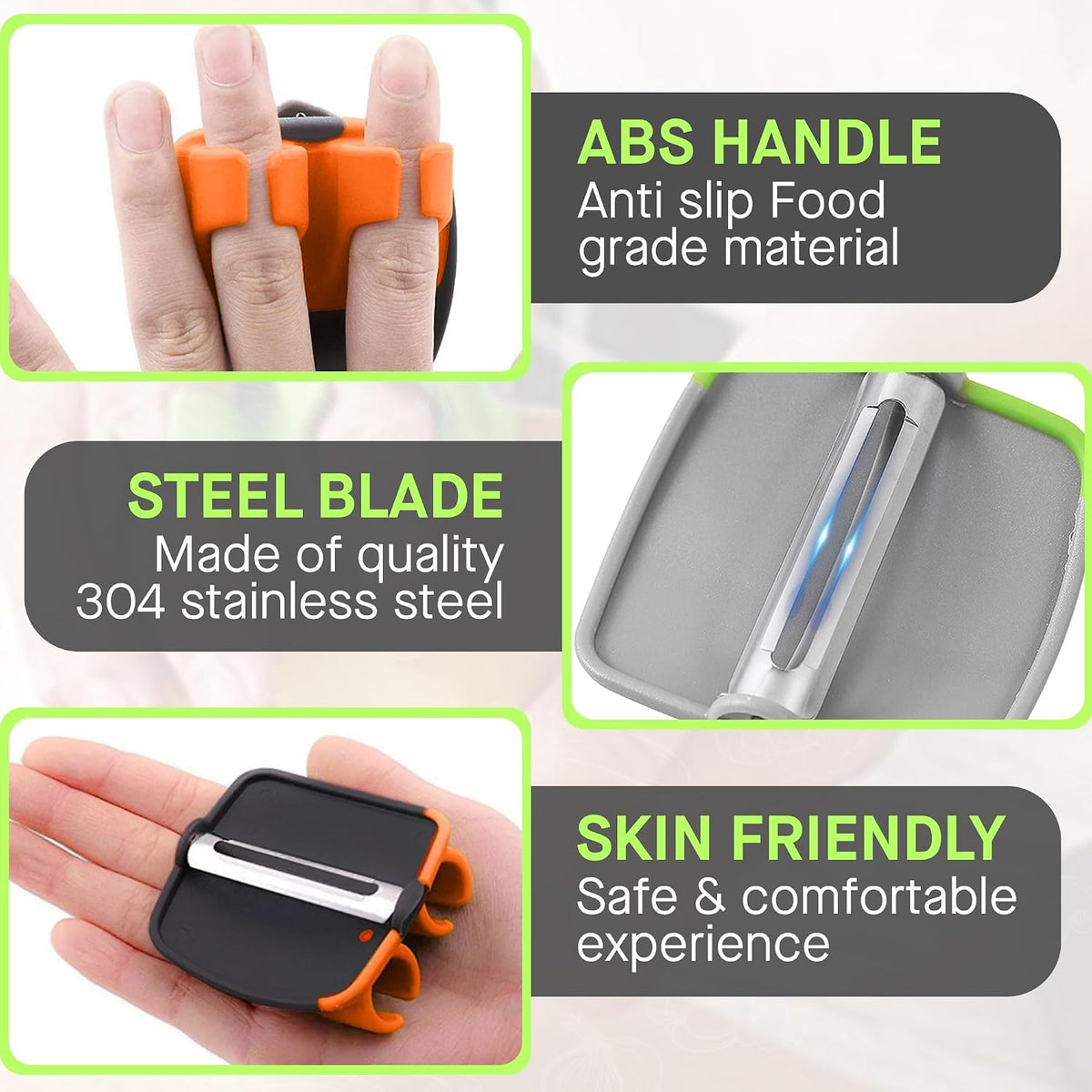 2-Piece Palm Grip Peeler Set – A More Comfortable Way to Peel Fruits & Vegetables
