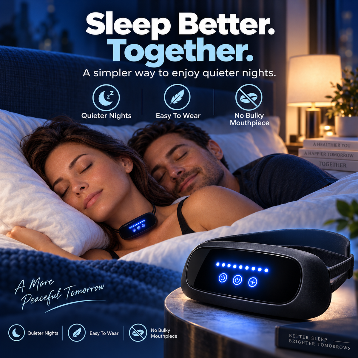 🌙Wearable Anti-Snoring Neck Device -The gentle micro-pulse feature helps keep the airways clear