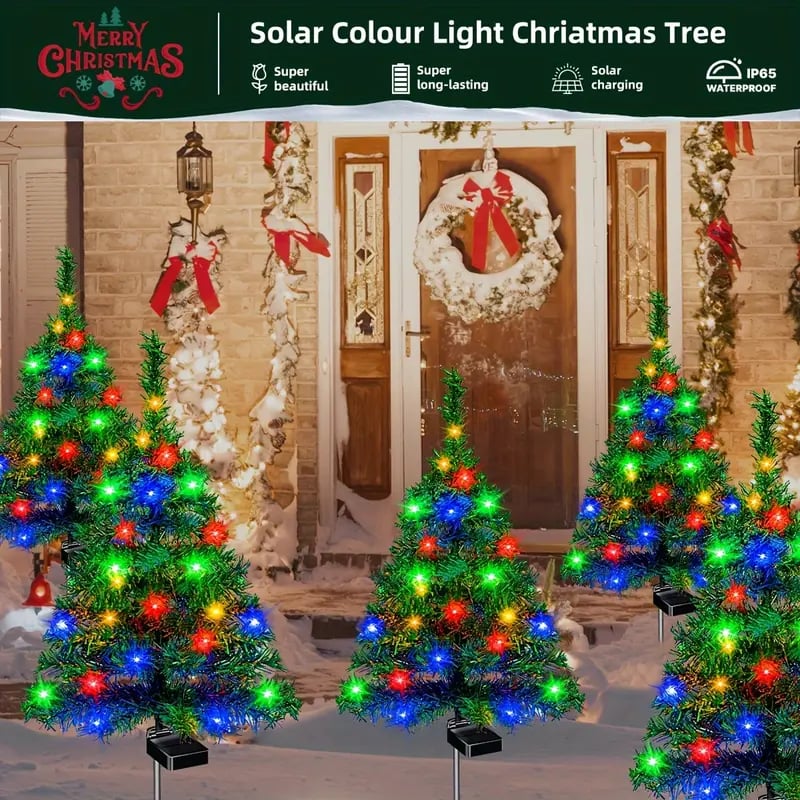 Solar Christmas Tree Pathway Lights 🎄✨