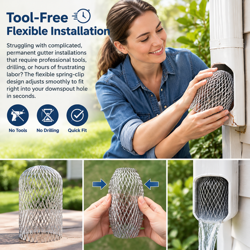 2PCS Aluminum Alloy Gutter Guard Filter , Roof Rain Gutter Downspout Strainer🍂