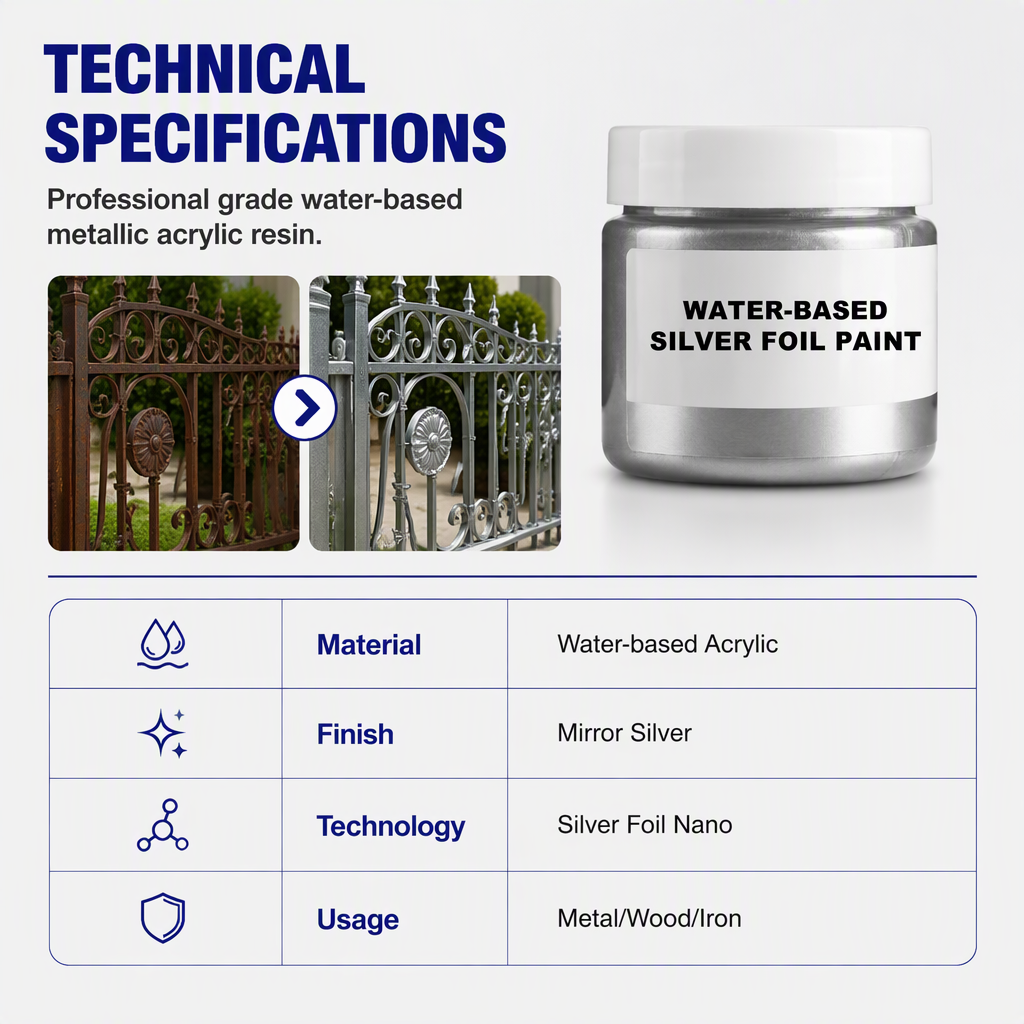 Water Based Metallic Silver Outdoor Anti Rust for Metal Renovation