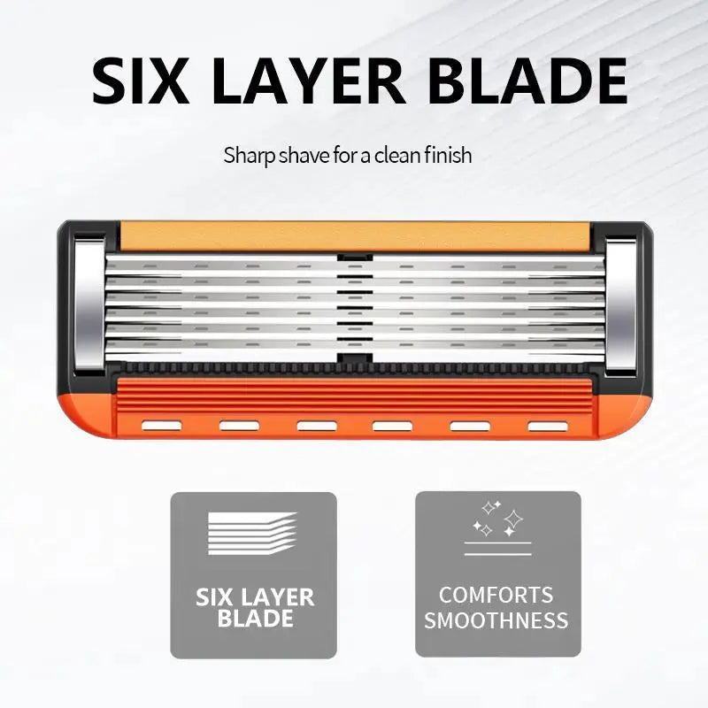 Men's 6-Layer Sharp Handheld Shaver with Refills