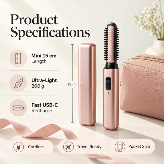 Cordless Mini Ceramic Hair Curler with USB-C Charging