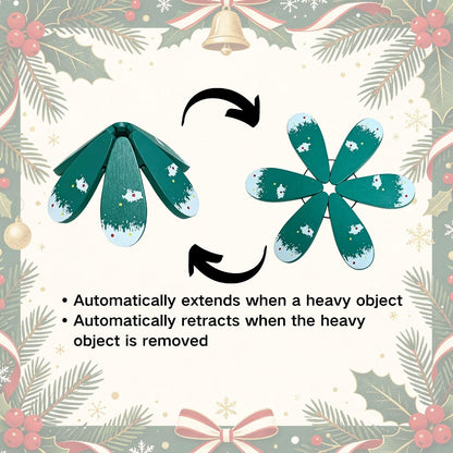 Folding Wooden Christmas Tree Trivet Set for Holiday Tables
