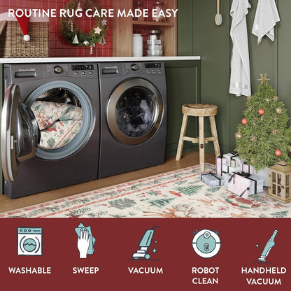 🎄 Cozy Christmas Runner Rug – Washable Non-Slip Holiday Floor Decor