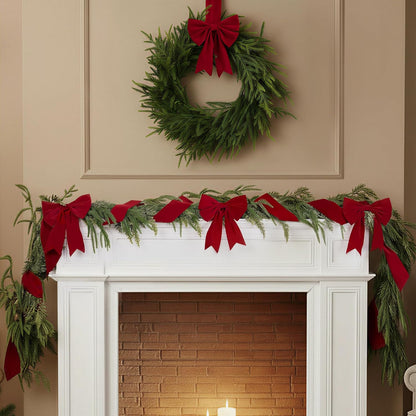 4-Pack Burgundy Velvet Christmas Cabinet Bows - image 8