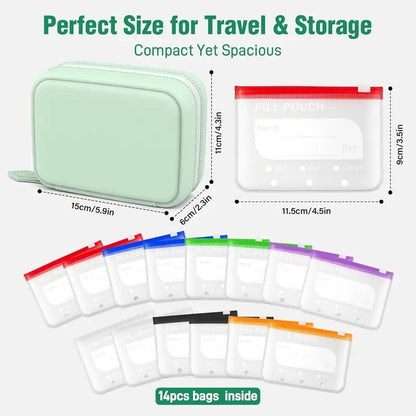 💊 Waterproof Pill Organizer Pouch Set – 🌈 Multi-Color Travel Medication Bags ✨