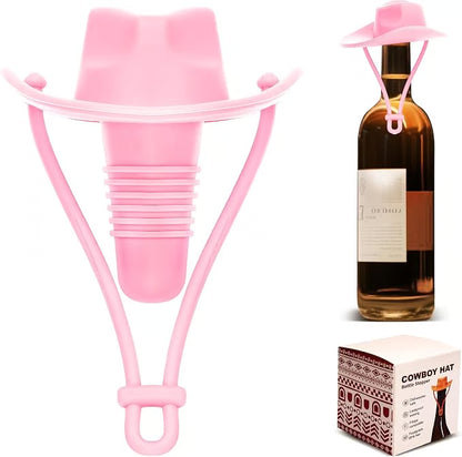Cute Cowboy Hat Silicone Wine Stopper Reusable Western Wine Bottle Stopper for Party & Gifts