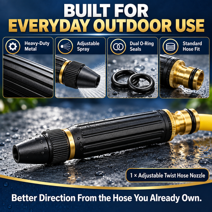 Professional High-Pressure Solid Brass Adjustable Twist Hose Nozzle