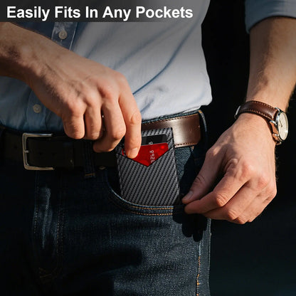 Men's Minimalist Bifold Wallet - 1 ID Window, Pop‑Up Card Holder, Money Clip 💳