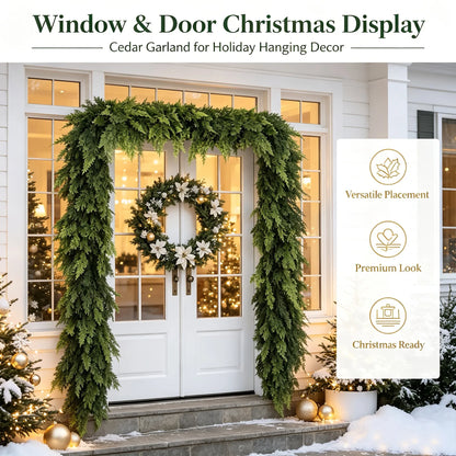 Lush Real-Touch Faux Cedar Christmas Garland