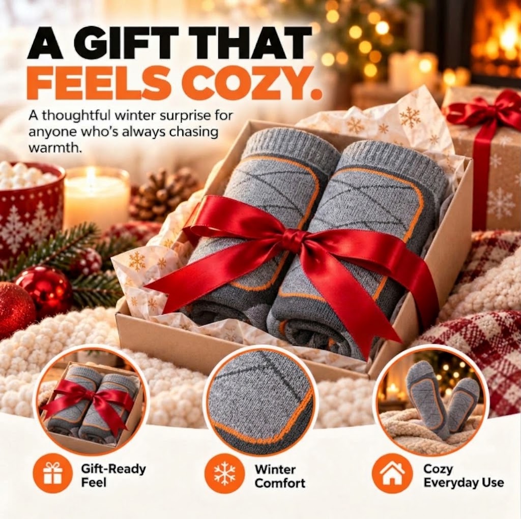 🥶 Tired of Freezing Feet in Winter?Rechargeable Heated Knee-High Socks for Lasting Cozy Warmth!