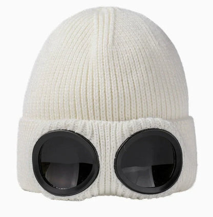 😎 Goggle Beanie Winter Hat🧢 – Funny Knit Pull-Down Hat with Built-In Lenses😂