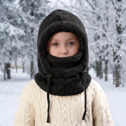 3-in-1 Kids' Winter Hood – Soft Fleece Hat, Face Cover & Neck Warmer❄️🧣