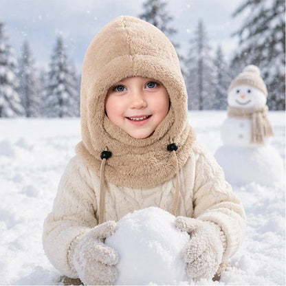 3-in-1 Kids' Winter Hood – Soft Fleece Hat, Face Cover & Neck Warmer❄️🧣