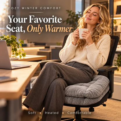 🔥 Cozy Heated Chair Cushion – Plush Seat & Back Warmer with Adjustable Heat & Timer！！！