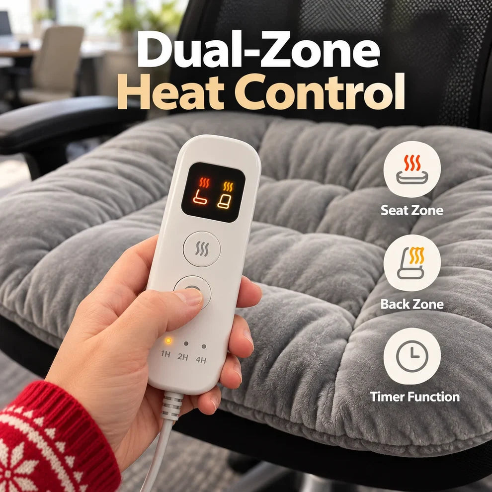 🔥 Cozy Heated Chair Cushion – Plush Seat & Back Warmer with Adjustable Heat & Timer！！！