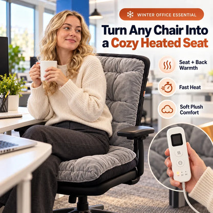 🔥 Cozy Heated Chair Cushion – Plush Seat & Back Warmer with Adjustable Heat & Timer！！！
