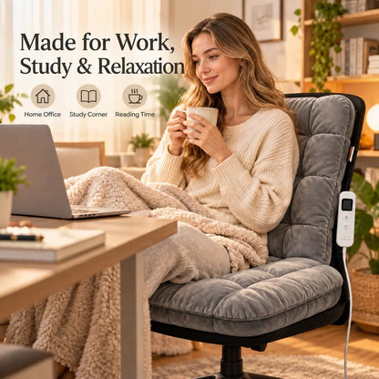 🔥 Cozy Heated Chair Cushion – Plush Seat & Back Warmer with Adjustable Heat & Timer！！！