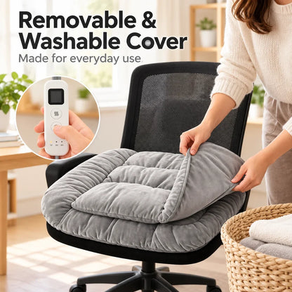 🔥 Cozy Heated Chair Cushion – Plush Seat & Back Warmer with Adjustable Heat & Timer！！！