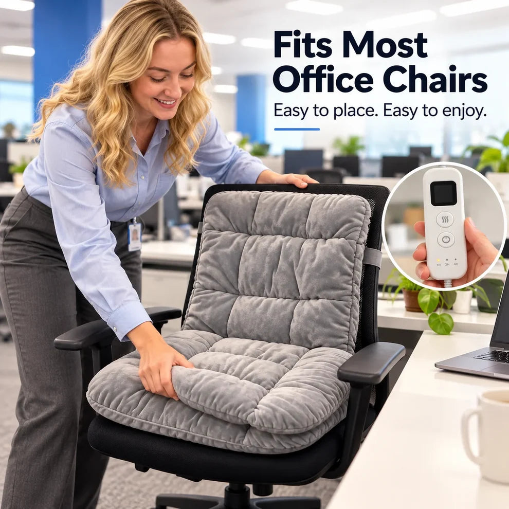 🔥 Cozy Heated Chair Cushion – Plush Seat & Back Warmer with Adjustable Heat & Timer！！！