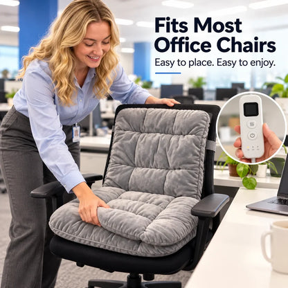 🔥 Cozy Heated Chair Cushion – Plush Seat & Back Warmer with Adjustable Heat & Timer！！！