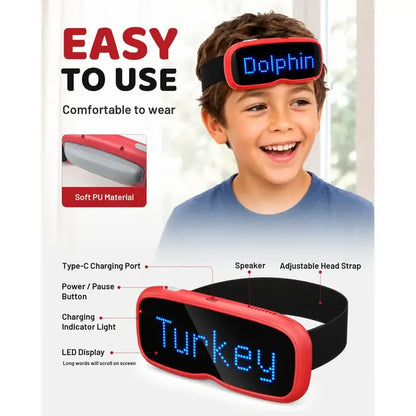 LED Guess Band Headband Guessing Game | Family & Party Charades Game for Kids Adults