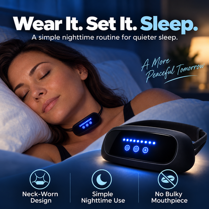 🌙Wearable Anti-Snoring Neck Device -The gentle micro-pulse feature helps keep the airways clear