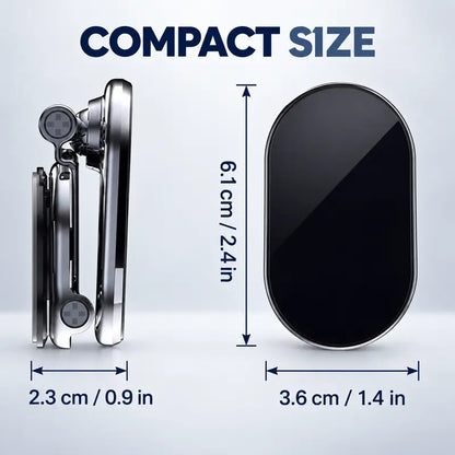 Foldable Magnetic Car Phone Holder, Zinc Alloy 360° Rotating Dashboard Mount