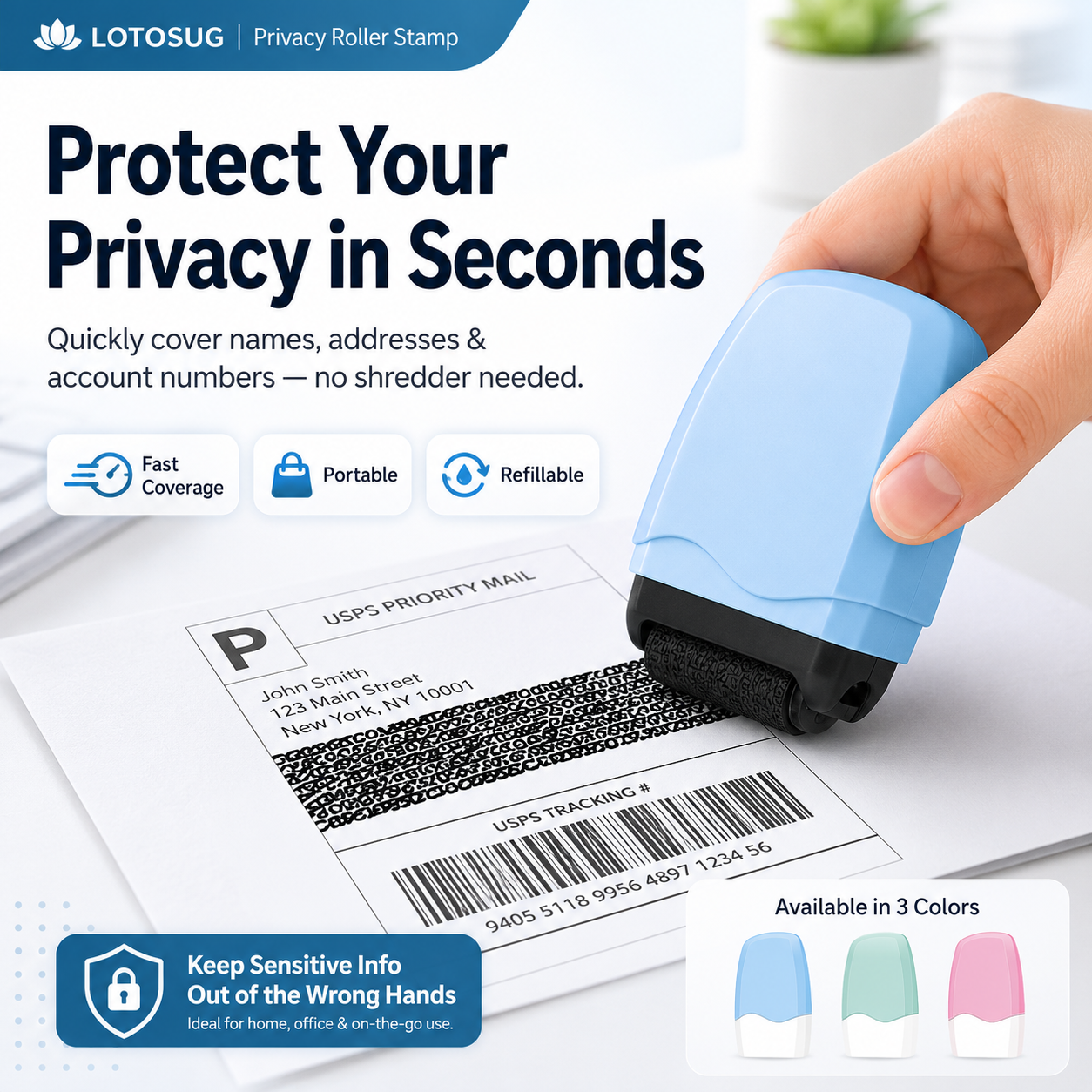 Identity Theft Protection Roller Stamp