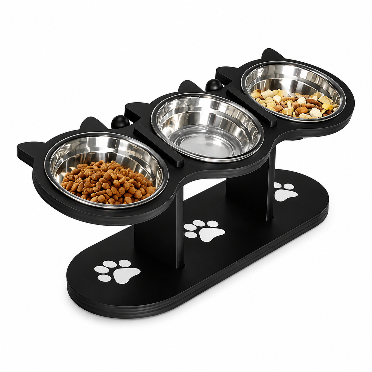 Premium 3-Bowl Raised Feeding Stand