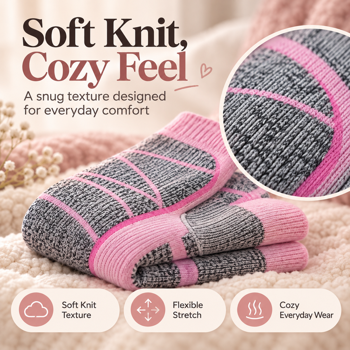 🥶 Tired of Freezing Feet in Winter?Rechargeable Heated Knee-High Socks for Lasting Cozy Warmth!