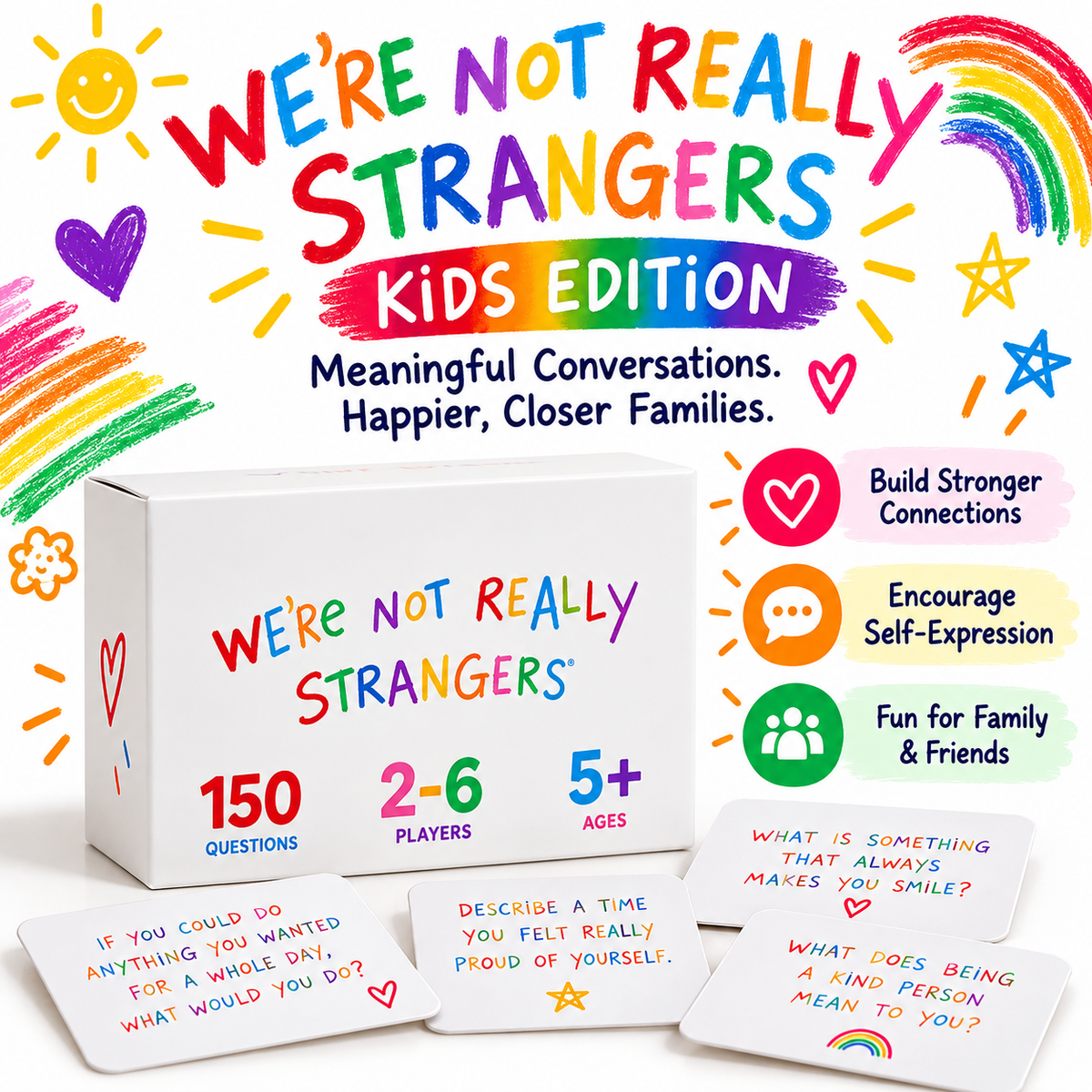 🌈 Limited-Time Deal Kids Conversation Card Game – 150 Questions for Stronger Family Bonds ❤️