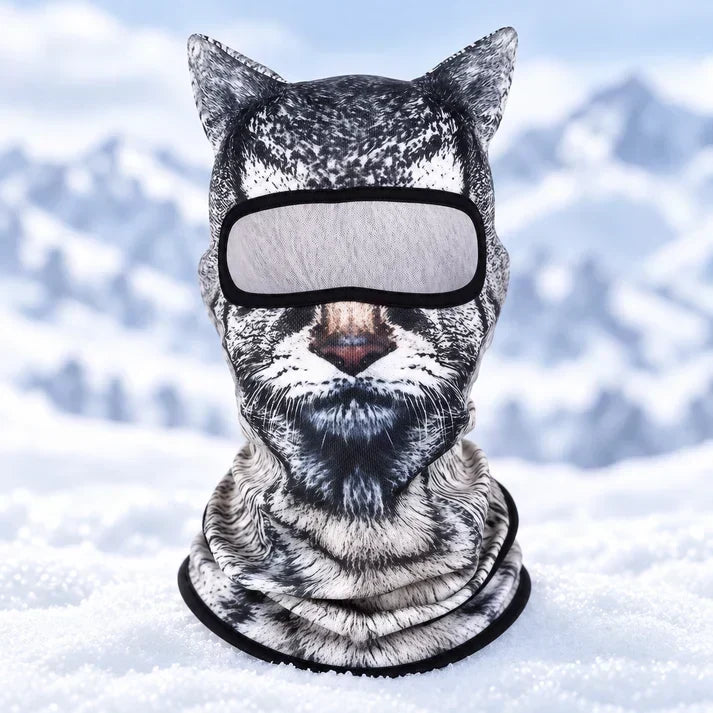 3D Cat Ski Mask with Ears – Funny Windproof Balaclava for Skiing & Festivals