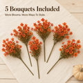 🍂 5-Pack Artificial Fall Flowers