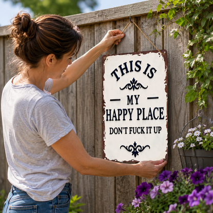 My Happy Place Retro Metal Sign